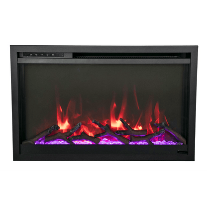 Remii by Amantii Classic Extra Slim 30" Buil-in Smart Electric Fireplace With Black Steel Surround