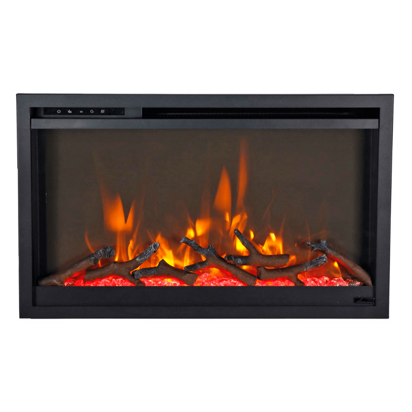 Remii by Amantii Classic Extra Slim 33" Buil-in Smart Electric Fireplace With Black Steel Surround