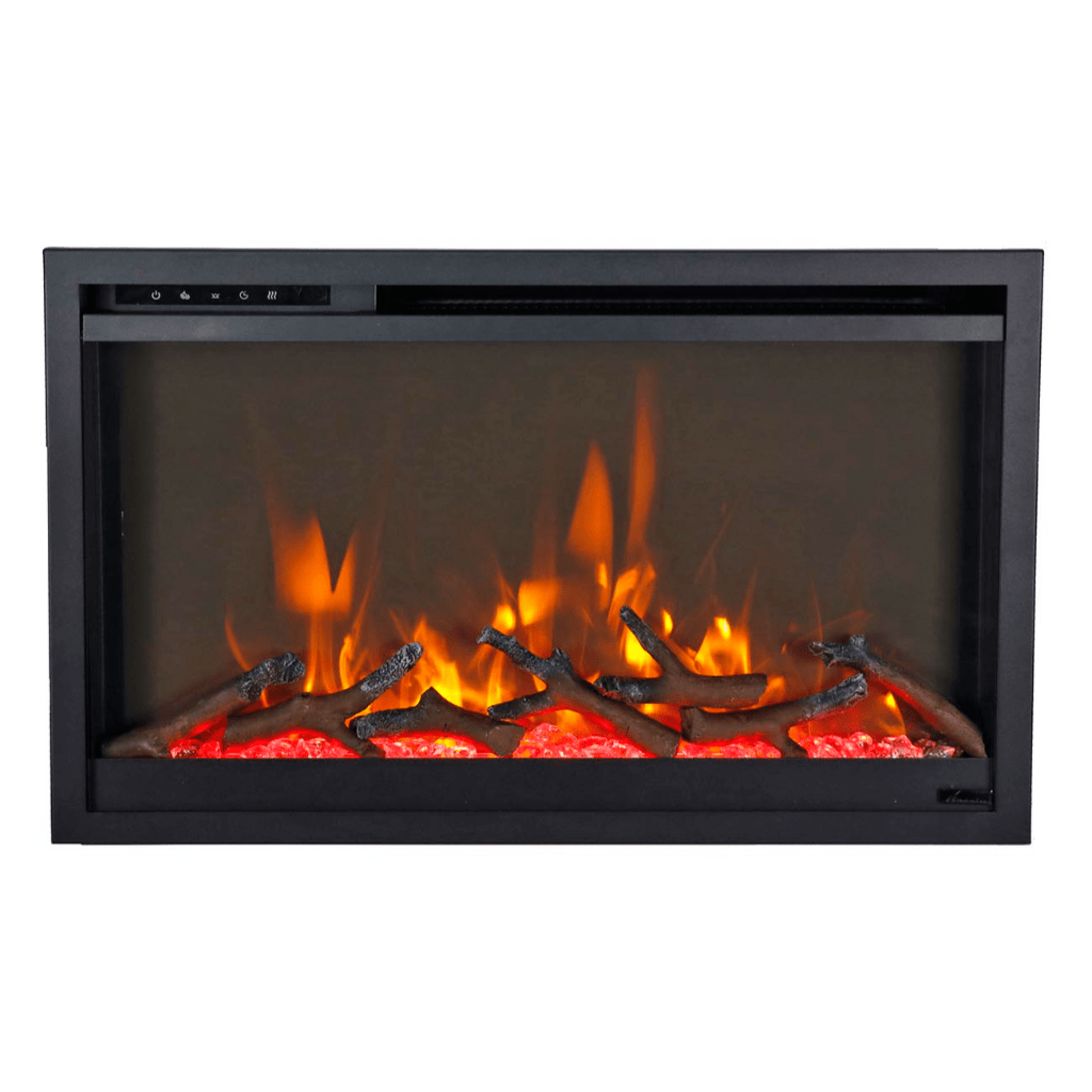 Remii by Amantii Classic Extra Slim 33" Buil-in Smart Electric Fireplace With Black Steel Surround
