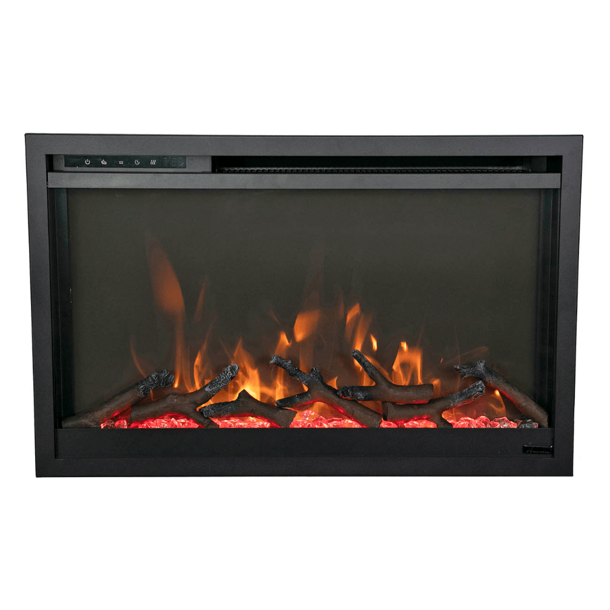 Remii by Amantii Classic Extra Slim 33" Buil-in Smart Electric Fireplace With Black Steel Surround