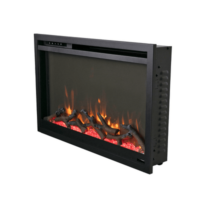 Remii by Amantii Classic Extra Slim 33" Buil-in Smart Electric Fireplace With Black Steel Surround