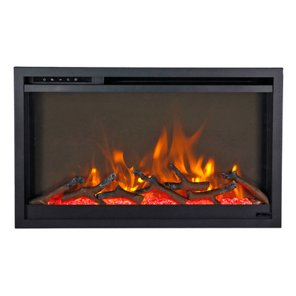 Remii by Amantii Classic Extra Slim 33" Buil-in Smart Electric Fireplace With Black Steel Surround
