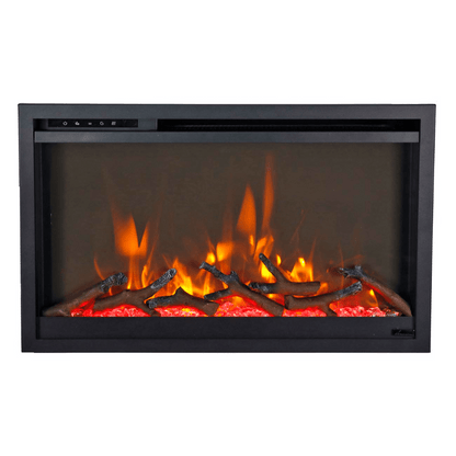 Remii by Amantii Classic Extra Slim 33" Buil-in Smart Electric Fireplace With Black Steel Surround