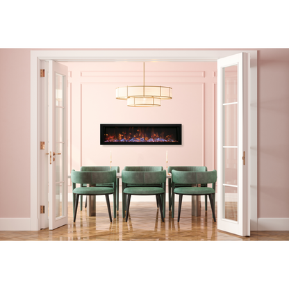 Remii by Amantii Deep Series 45" Built-in Electric Fireplace With Black Steel Surround
