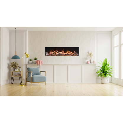 Remii by Amantii Deep Series 45" Built-in Electric Fireplace With Black Steel Surround
