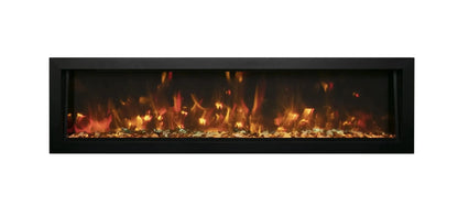 Remii by Amantii Deep Series 55" Built-in Electric Fireplace With Black Steel Surround