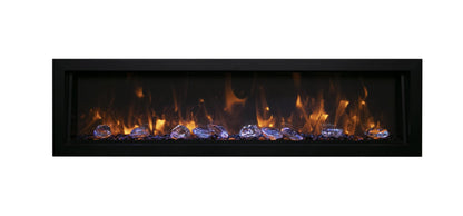 Remii by Amantii Deep Series 55" Built-in Electric Fireplace With Black Steel Surround