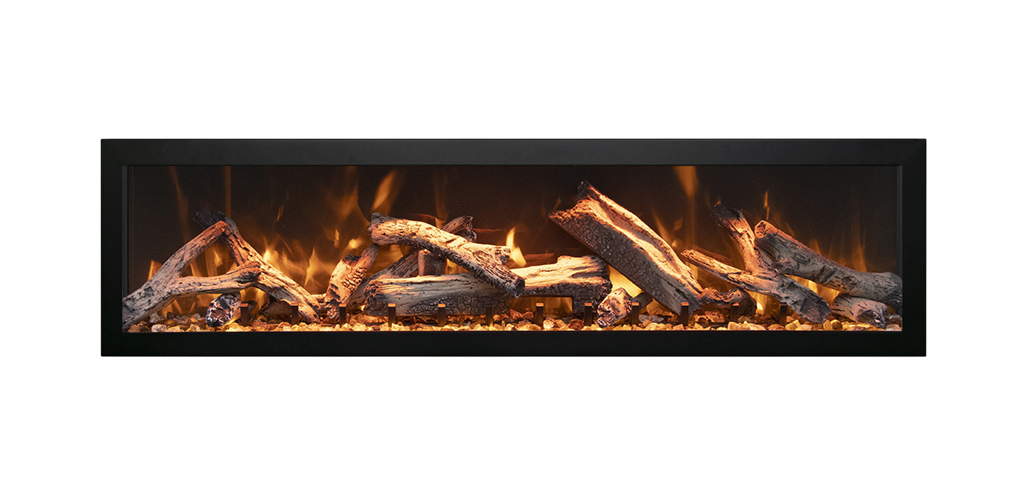 Remii by Amantii Deep Series 55" Built-in Electric Fireplace With Black Steel Surround