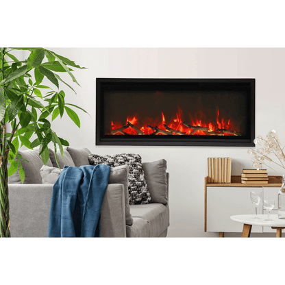 Remii by Amantii Extra Slim 45" Wall Mount Smart Electric Fireplace With Black Steel Surround