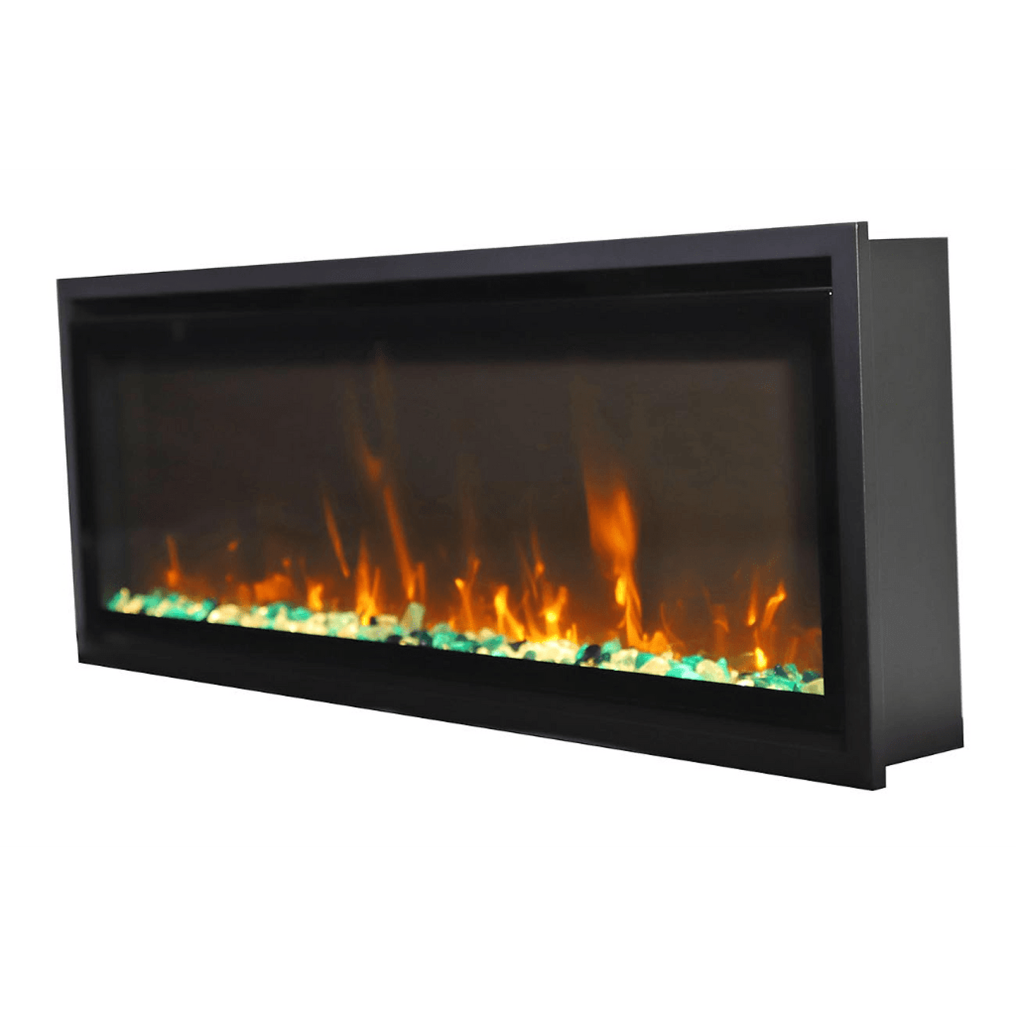 Remii by Amantii Extra Slim 55" Wall Mount Smart Electric Fireplace With Black Steel Surround