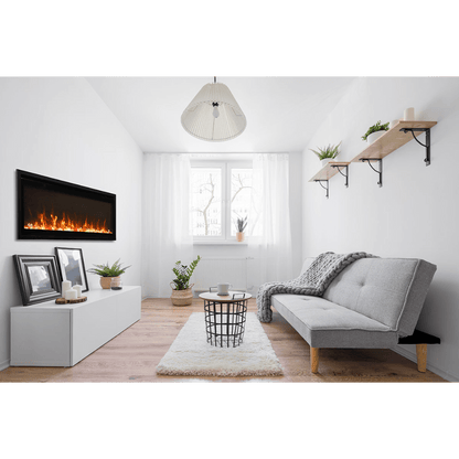Remii by Amantii Extra Slim 55" Wall Mount Smart Electric Fireplace With Black Steel Surround