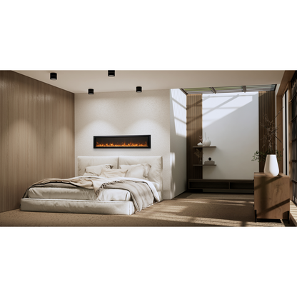 Remii by Amantii Extra Slim 55" Wall Mount Smart Electric Fireplace With Black Steel Surround