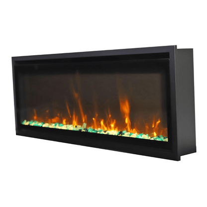 Remii by Amantii Extra Slim 65" Wall Mount Smart Electric Fireplace With Black Steel Surround