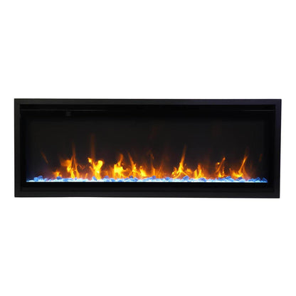 Remii by Amantii Extra Slim 55" Wall Mount Smart Electric Fireplace With Black Steel Surround