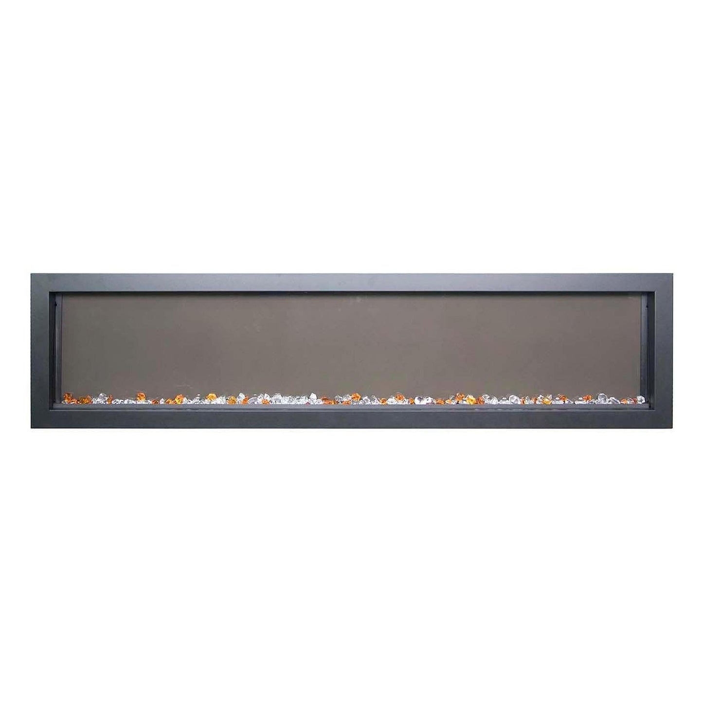 Remii by Amantii Extra Slim Series 55" Built-in Electric Fireplace With Black Steel Surround