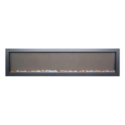 Remii by Amantii Extra Slim Series 55" Built-in Electric Fireplace With Black Steel Surround