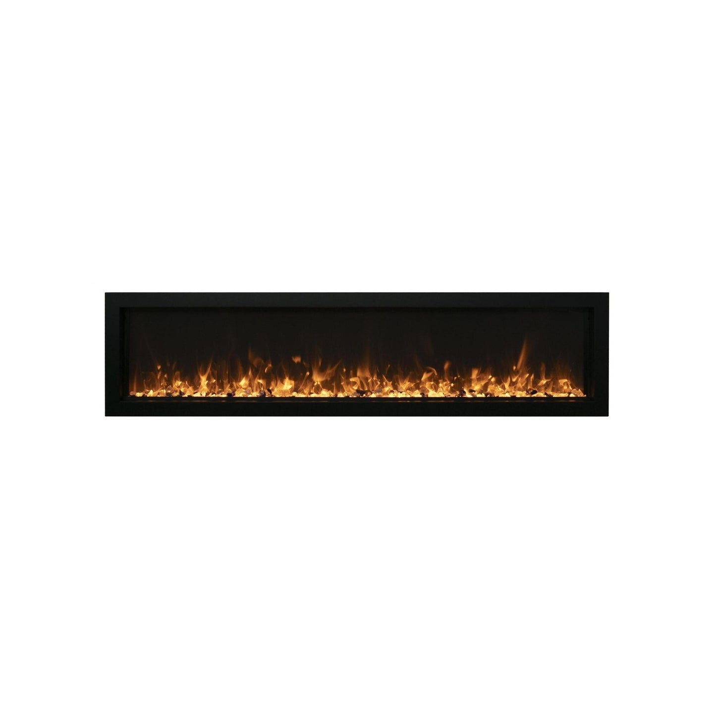 Remii by Amantii Extra Slim Series 55" Built-in Electric Fireplace With Black Steel Surround