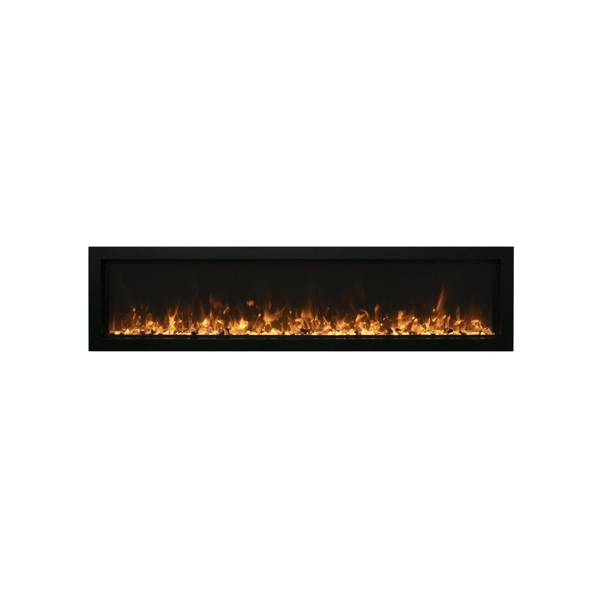 Remii by Amantii Extra Slim Series 55" Built-in Electric Fireplace With Black Steel Surround
