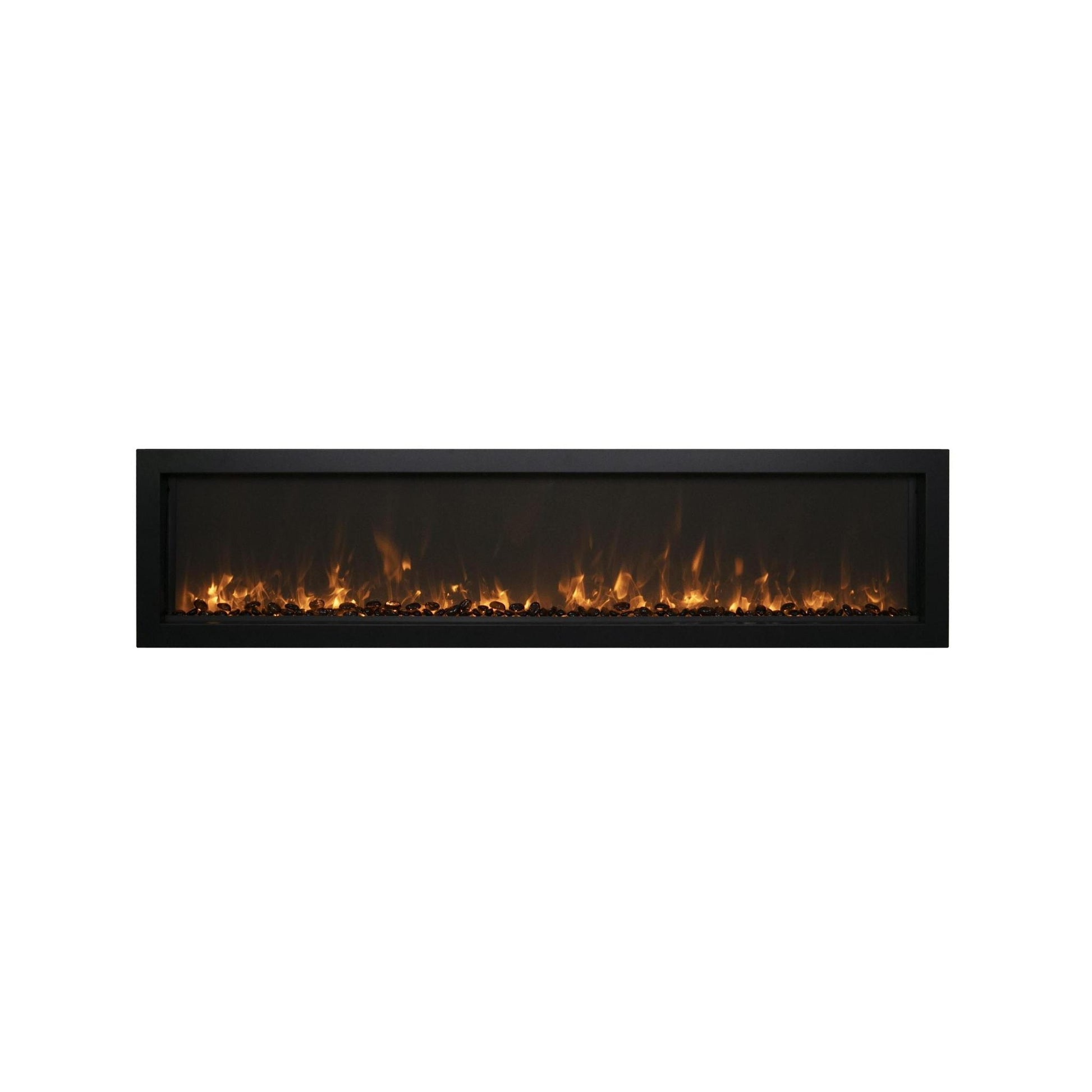 Remii by Amantii Extra Slim Series 55" Built-in Electric Fireplace With Black Steel Surround