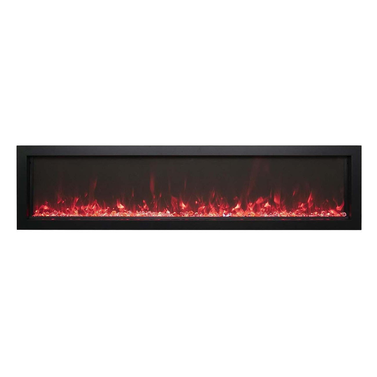 Remii by Amantii Extra Slim Series 55" Built-in Electric Fireplace With Black Steel Surround