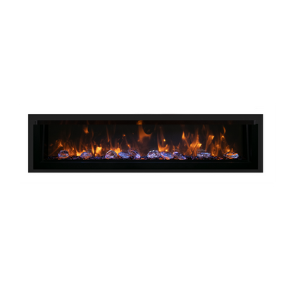 Remii by Amantii Extra Tall Series 45" Built-in Electric Fireplace With Black Steel Surround