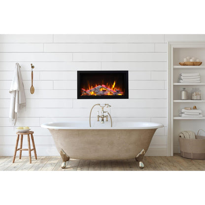 Remii by Amantii Extra Tall Series 45" Built-in Electric Fireplace With Black Steel Surround