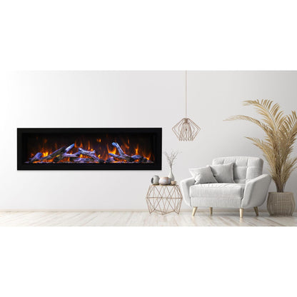 Remii by Amantii Extra Tall Series 45" Built-in Electric Fireplace With Black Steel Surround