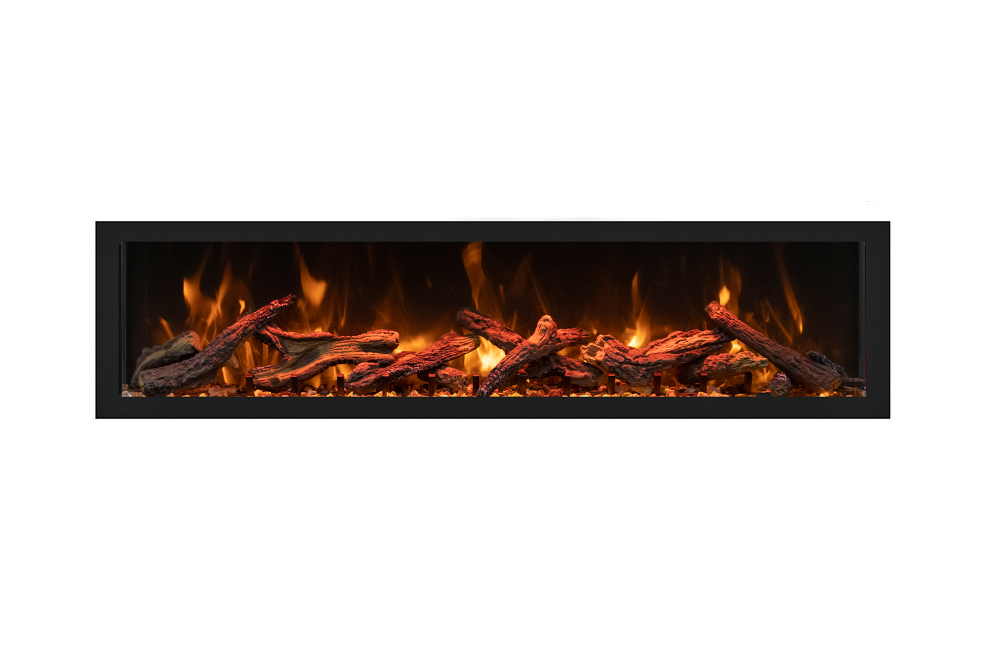 Remii by Amantii Extra Tall Series 55" Built-in Electric Fireplace With Black Steel Surround