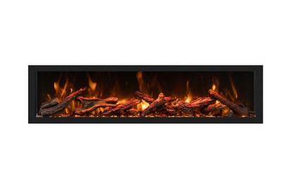 Remii by Amantii Extra Tall Series 55" Built-in Electric Fireplace With Black Steel Surround