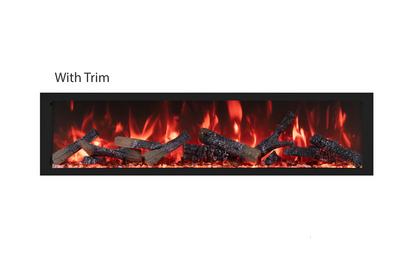 Remii by Amantii Extra Tall Series 55" Built-in Electric Fireplace With Black Steel Surround