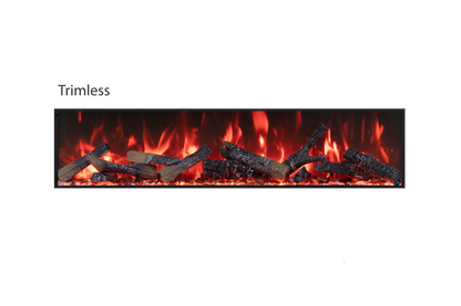 Remii by Amantii Extra Tall Series 55" Built-in Electric Fireplace With Black Steel Surround