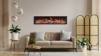 Remii by Amantii Extra Tall Series 55" Built-in Electric Fireplace With Black Steel Surround