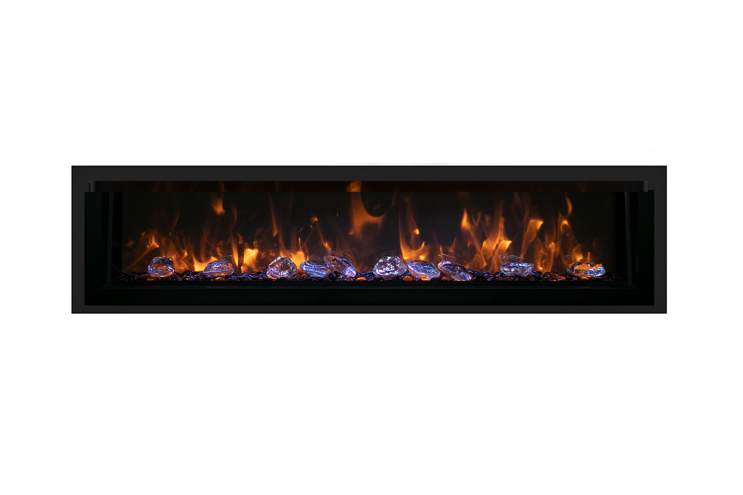 Remii by Amantii Extra Tall Series 55" Built-in Electric Fireplace With Black Steel Surround