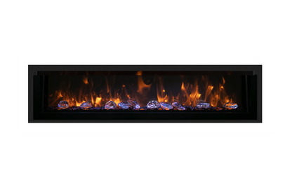 Remii by Amantii Extra Tall Series 55" Built-in Electric Fireplace With Black Steel Surround