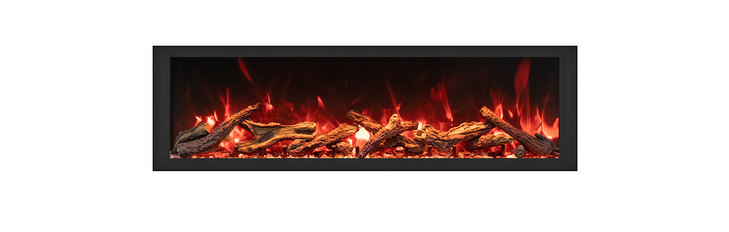 Remii by Amantii Extra Tall Series 55" Built-in Electric Fireplace With Black Steel Surround