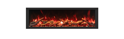 Remii by Amantii Extra Tall Series 55" Built-in Electric Fireplace With Black Steel Surround