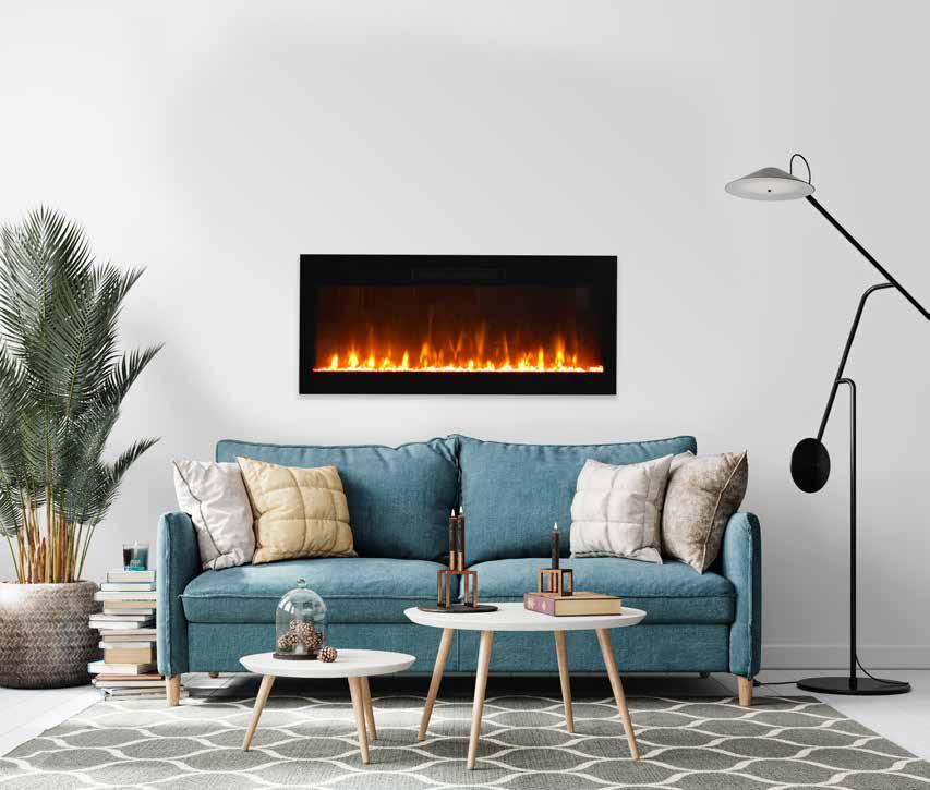 Remii by Amantii Horizon 42" WiFi-Enabled Wall-Mounted Electric Fireplace With Clear Glass Media