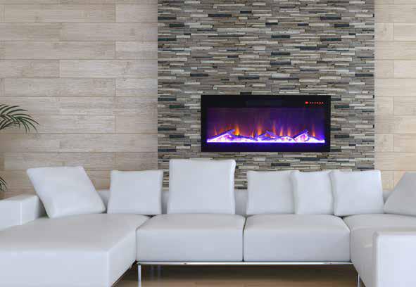 Remii by Amantii Horizon 42" WiFi-Enabled Wall-Mounted Electric Fireplace With Clear Glass Media