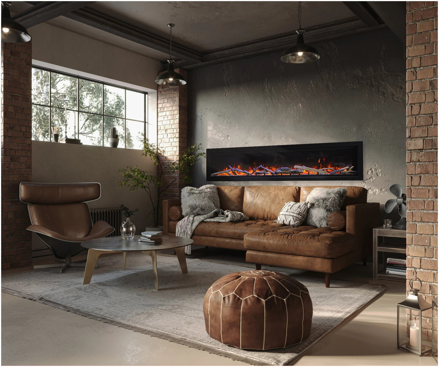 Remii by Amantii Wall Mount Lumina 34" Indoor / Outdoor Built-in Smart Electric Fireplace