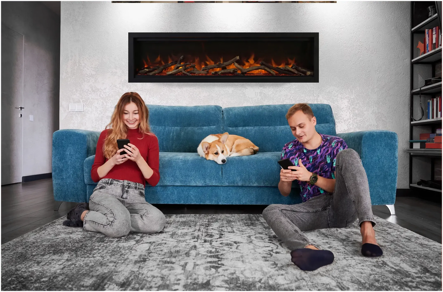Remii by Amantii Wall Mount Lumina 34" Indoor / Outdoor Built-in Smart Electric Fireplace