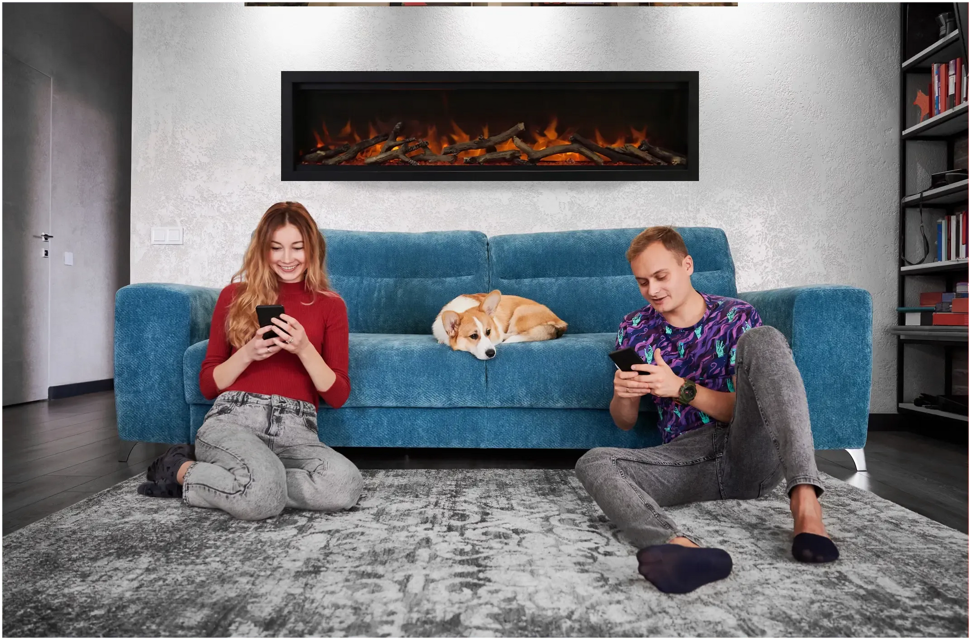 Remii by Amantii Wall Mount Lumina 34" Indoor / Outdoor Built-in Smart Electric Fireplace