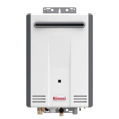 Rinnai HE Series 14" 120K BTU 5.3 GPM Outdoor Non-Condensing Propane Gas Tankless Water Heater
