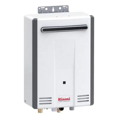 Rinnai HE Series 14" 120K BTU 5.3 GPM Outdoor Non-Condensing Tankless Natural Gas Water Heater