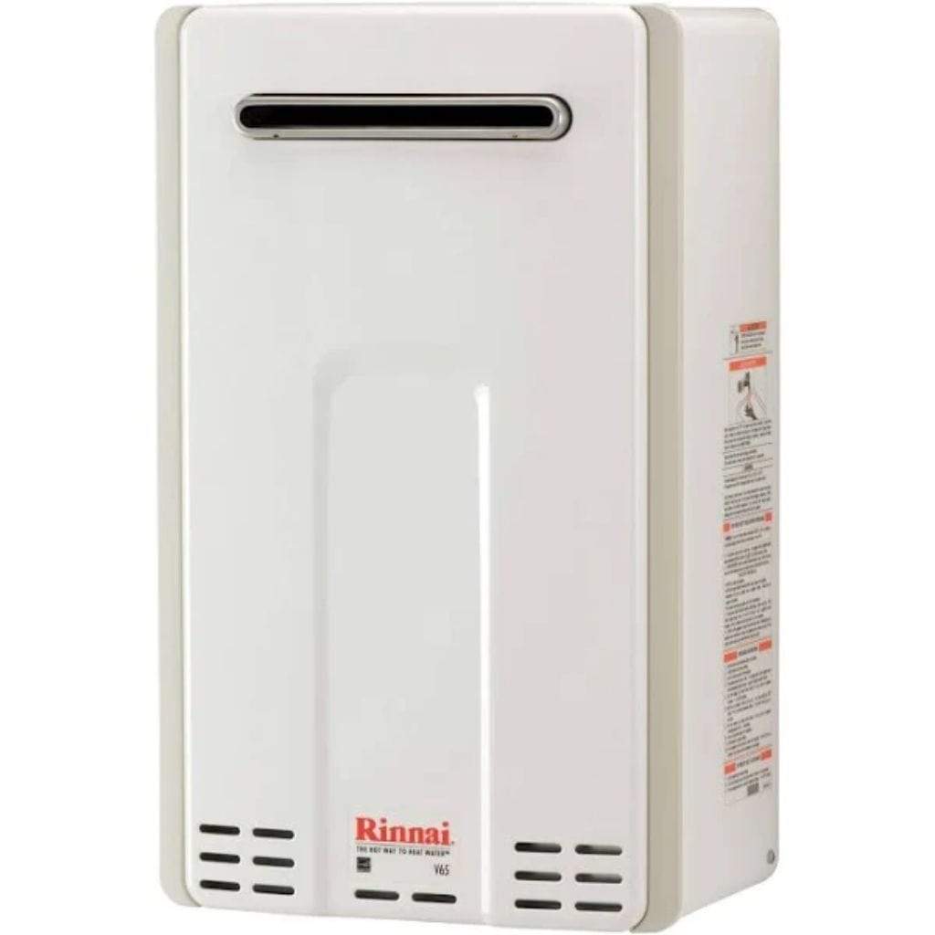 Rinnai HE Series 14" 150K BTU 6.5 GPM Outdoor Non-Condensing Natural Gas Tankless Water Heater