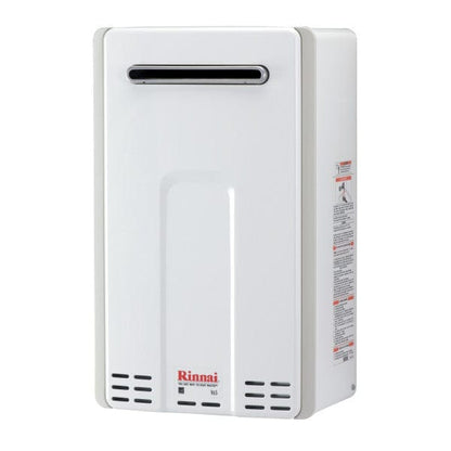 Rinnai HE Series 14" 150K BTU 6.5 GPM Outdoor Non-Condensing Natural Gas Tankless Water Heater