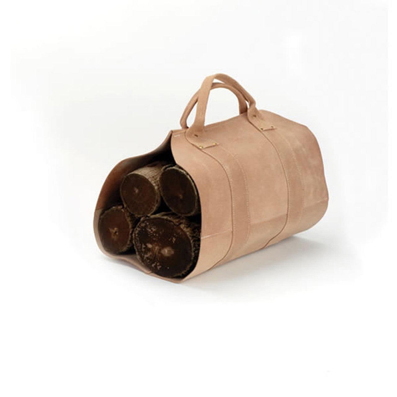 Roeming Industrial Sales Rugged Cowhide Leather Log Carrier