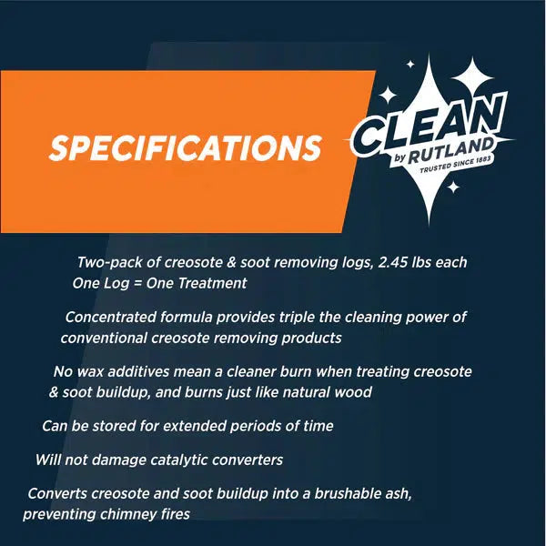 Rutland 2.45lbs Creosote Antidote Chimney Cleaning Fire Logs (2-Pack)