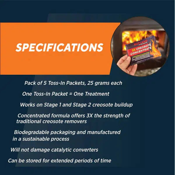 Rutland 50g Creosote Concentrate - Triple Power Creosote Remover (20 pack)