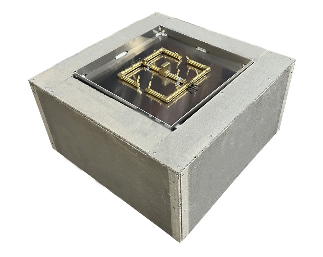 Warming Trends 36" Liquid Propane Square Ready-To-Finish Kit With CFB120 Original Brass Burner