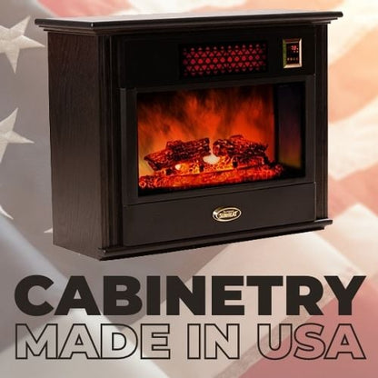 SUNHEAT 32" 1500W Black Freestanding Electric Infrared Fireplace